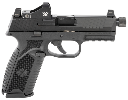 FN 66100844 509 Tactical 9mm Luger 17+1/24+1 4.50" Threaded Barrel, Matte Black Polymer Frame w/Mounting Rail, Optic Cut Matte Black Stainless Steel Slide, No Manual Safety, Includes Viper Red Dot    