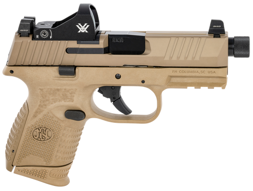 FN 66100797 509 Compact Tactical 9mm Luger 4.32" Threaded Barrel, 12+1/24+1, FDE Polymer Frame w/Mounting Rail, Optic Cut FDE Stainless Steel Slide, Includes Viper Red Dot                             