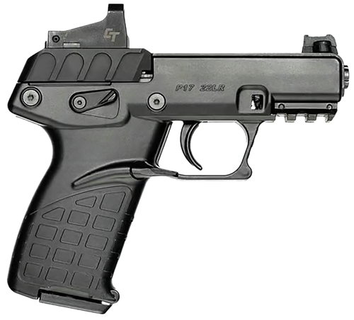Kel-Tec P17BBLKRD P17 Compact Frame 22 LR 16+1 3.80" Black Steel Threaded Barrel, Black Serrated Slide, Black Polymer Frame w/Picatinny Rail, Crimson Trace Red Dot & Holster Kel-Tec P17BBLKRD P17 Compact Frame 22 LR 16+1 3.80" Black Steel Threaded Barrel, Black Serrated Slide, Black Polymer Frame w/Picatinny Rail, Crimson Trace Red Dot & Holster