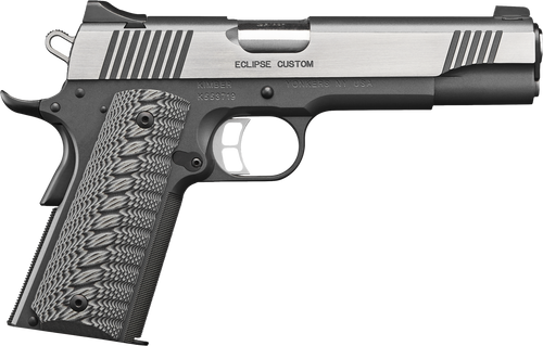Kimber Mfg.,inc 3000239 Eclipse Custom 10mm 8+1 5" Charcoal Gray Brushed-Polished Flats Stainless Steel Slide Front strap checkering G-10 Grip                                                          
