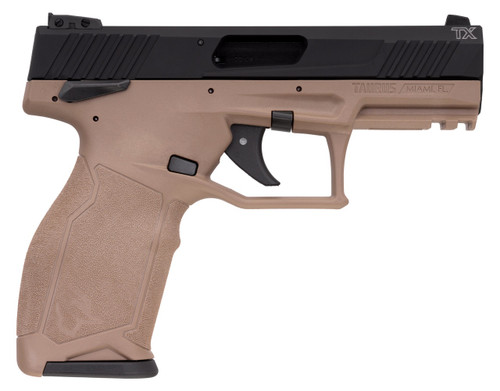 Taurus 1TX22141F TX22  22 LR 16+1 4.10" Matte Black Steel/Threaded Barrel, Black Hard Coat Anodized Serrated Slide, Flat Dark Earth Polymer Frame w/Picatinny Rail, FDE Polymer Grips                   