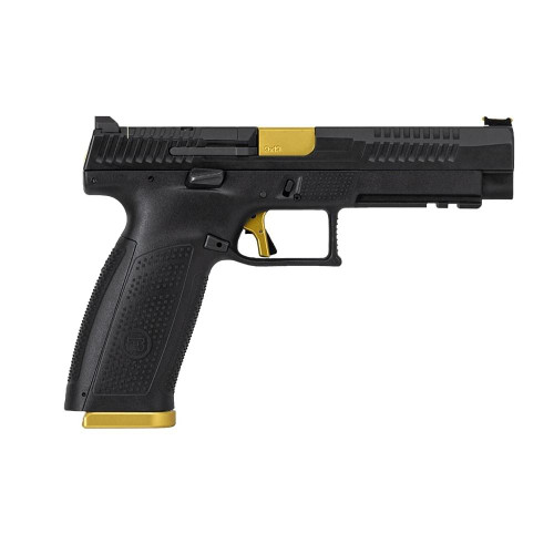 CZ USA P-10 F Competition-Ready Handgun 9mm Luger 19rd Magazine 5" Barrel Black with Gold Optic Ready Fiber Optic Front CZ USA P-10 F Competition-Ready Handgun 9mm Luger 19rd Magazine 5" Barrel Black with Gold Optic Ready Fiber Optic Front