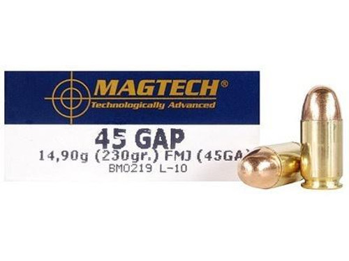 MagTech Handgun Ammunition .45 GAP 230 gr FMJ 837 fps 50/box