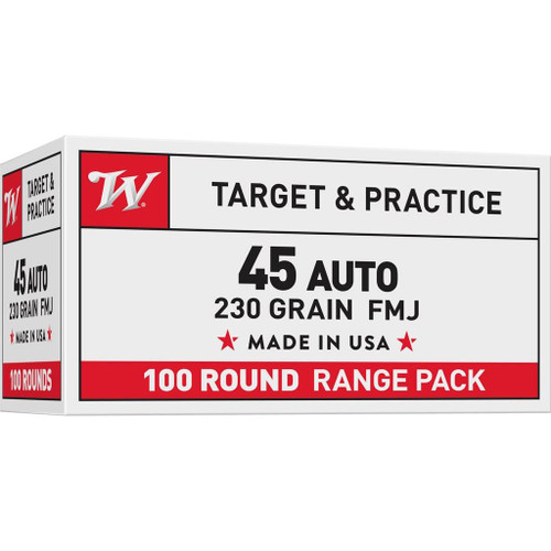 Winchester USA Handgun Ammunition .45 ACP 230 gr. FMJ 835 fps 100/ct Winchester USA Handgun Ammunition .45 ACP 230 gr. FMJ 835 fps 100/ct