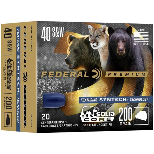 Federal Solid Core Handgun Ammunition .40 S&W 200 gr TSJ 20/ct Federal Solid Core Handgun Ammunition .40 S&W 200 gr TSJ 20/ct