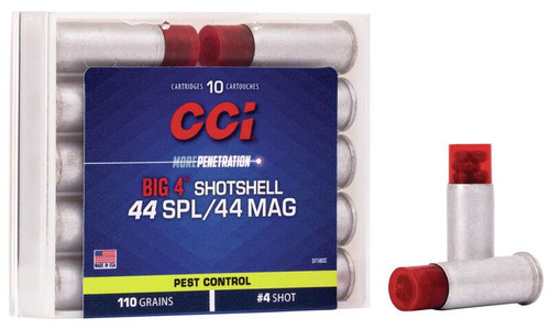CCI Big 4 Handgun Shotshell Ammunition .44 spl/Mag 4 1000 fps 10/ct