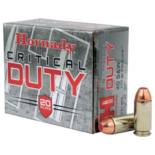 Hornady Critical Duty Handgun Ammo .40 S&W 175 gr Flex Tip 1010 fps 20/box