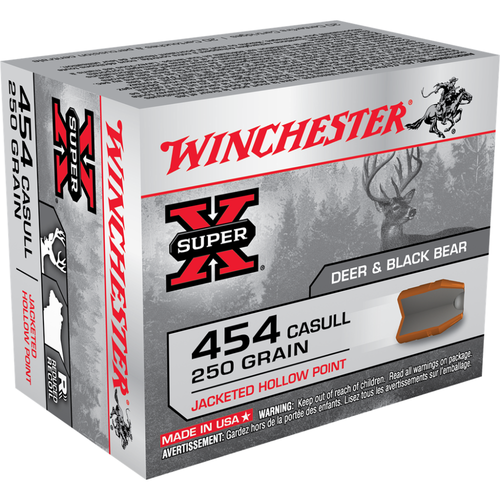 Winchester Super-X Handgun Ammunition .454 Casull 250 gr. JHP 1300 fps 20/ct