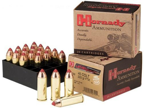 Hornady LEVERevolution Handgun Ammunition .45 Colt 225 gr FTX 960 fps 20/box