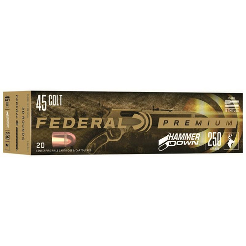 Federal Hammer Down Rifle Ammunition .45 Colt 250 gr SP 1025 fps 20/ct Federal Hammer Down Rifle Ammunition .45 Colt 250 gr SP 1025 fps 20/ct