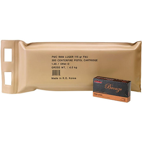 PMC Handgun Ammunition Battle Pack 9mm Luger 115 gr FMJ 1150 fps 300/ct (6 Box Battle Pack) PMC Handgun Ammunition Battle Pack 9mm Luger 115 gr FMJ 1150 fps 300/ct (6 Box Battle Pack)
