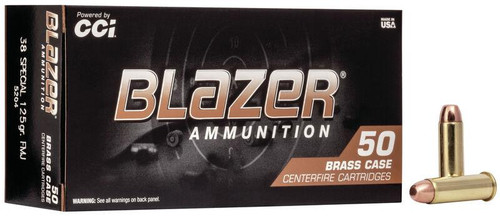 CCI Blazer Brass Handgun Ammunition .38 Spl 125 gr FMJ 865 fps 50/ct