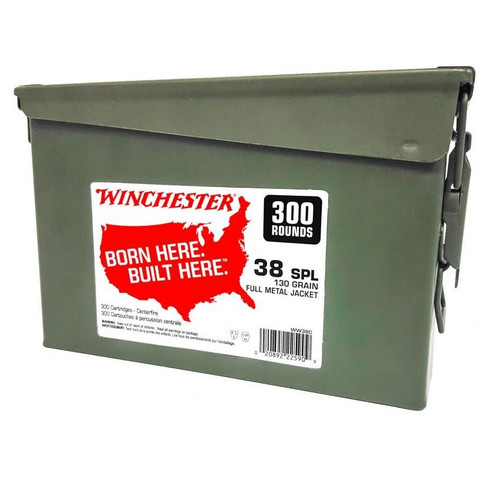 Winchester USA Handgun Ammunition .38 Spl 130 gr. FMJ 800 fps 300/ct