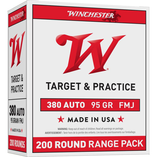 Winchester Government Handgun Ammunition .380 ACP 95 gr. FMJ 955 fps 200/ct Winchester Government Handgun Ammunition .380 ACP 95 gr. FMJ 955 fps 200/ct