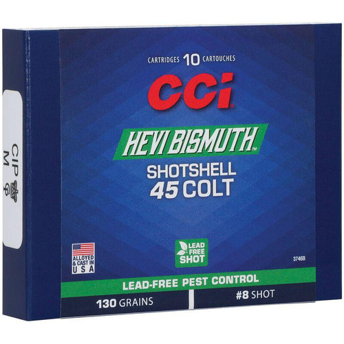 CCI Hevi Bismuth Centerfire Shotshell 45 Colt 130gr 8 1050 fps 10/ct