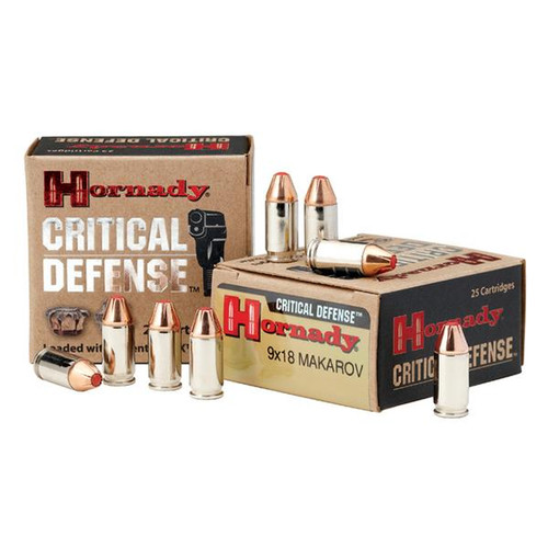 Hornady Critical Defense Handgun Ammo 9mm Makarov 95 gr FTX 1000 fps 25/box