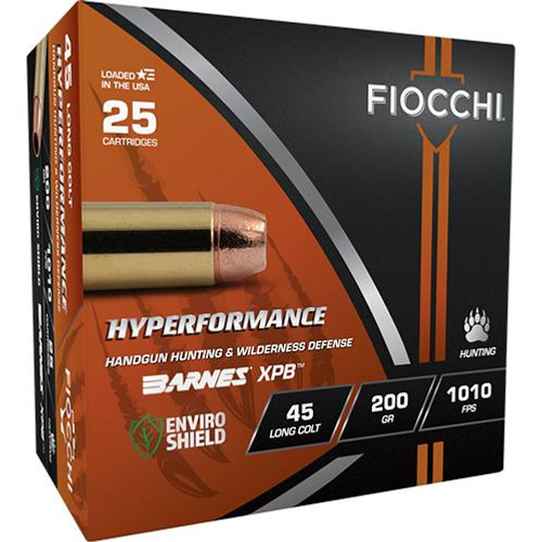 FIOCCHI Hyperformance Hunt Handgun Ammunition 45 LC 200gr HP 1010 fps 25/ct FIOCCHI Hyperformance Hunt Handgun Ammunition 45 LC 200gr HP 1010 fps 25/ct