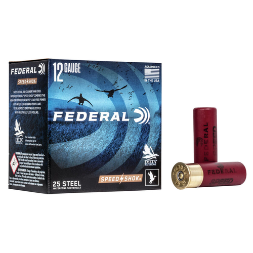 FEDERAL SPEED-SHOK HIGH VELOCITY STEEL 12GA 3" 1-1/4OZ 3 AMMO 25RD FEDERAL SPEED-SHOK HIGH VELOCITY STEEL 12GA 3" 1-1/4OZ 3 AMMO 25RD