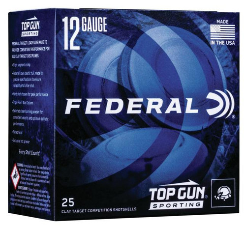 Federal Top Gun Sporting Shotshells 12ga 2-3/4" 1 oz 1250 fps 7.5 25/ct