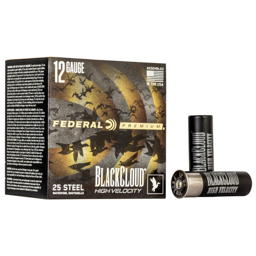 Federal Black Cloud FS Steel High Velocity Shotshells 12ga. 3" 1-1/8oz 2 1635 fps 25/ct Federal Black Cloud FS Steel High Velocity Shotshells 12ga. 3" 1-1/8oz 2 1635 fps 25/ct