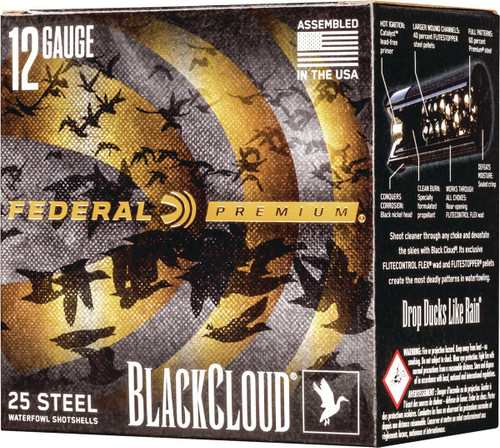 Federal Black Cloud FS Steel Shotshells 12ga 3" 1-1/4oz 1450 fps 1 25/ct