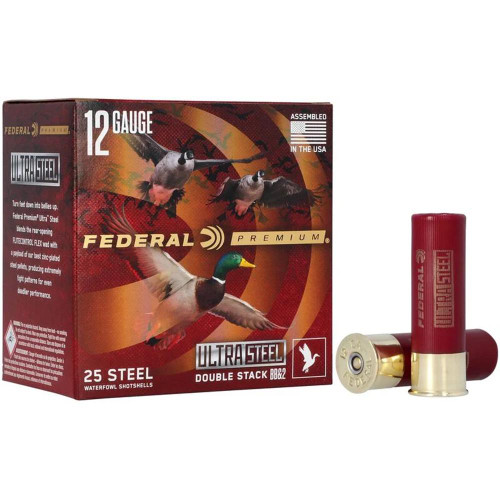 Federal Premium Ultra Steel Shotshells 12ga 3" 1-1/4oz 1450 fps BB & 2 Shot 10/ct