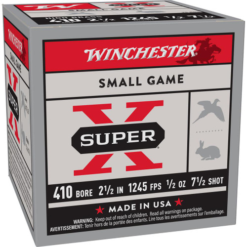 Winchester Super-X High-Brass Shotshells .410 ga 2-1/2" 1/2 oz 1245 fps 7.5 25/ct