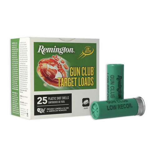 Remington Gun Club Target Shotshells 12ga 2-3/4" 1oz 8 1150 fps 25/ct Remington Gun Club Target Shotshells 12ga 2-3/4" 1oz 8 1150 fps 25/ct