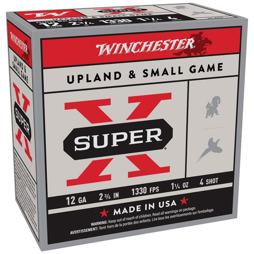 Winchester Super-X High-Brass Shotshells 12 ga 2-3/4" 1-1/4 oz 1330 fps 4 25/ct