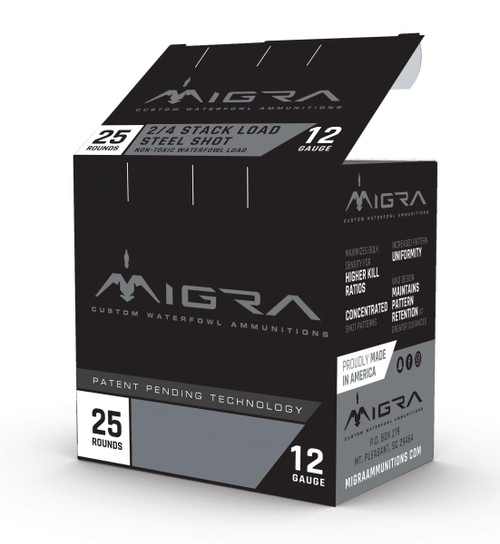 Migra Waterfowl Steel Shot Shotshells 12 ga 3" 1-1/4 oz 1430 fps 46 25/ct