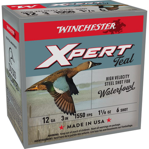 Winchester Xpert Teal Waterfowl Shotshells 12ga 3" 1-1/8oz 1550fps 6 25/ct