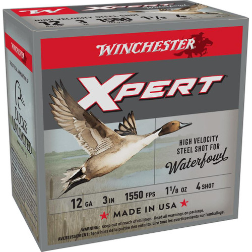 Winchester Xpert High-Velocity Steel Shotshells 12 ga 3" 1-1/8 oz 1550 fps 4 25/ct
