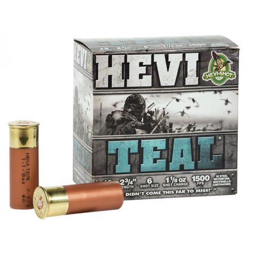 HEVI-SHOT HEVI-Teal Shotshells 20 ga 3" 7/8oz 1500 fps 6 25/ct HEVI-SHOT HEVI-Teal Shotshells 20 ga 3" 7/8oz 1500 fps 6 25/ct