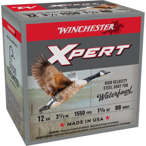 Winchester Xpert High Velocity Steel Shotshells 12 ga 3-1/2" 1-3/8 oz 1550 fps BB 25/ct