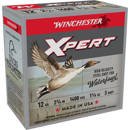 Winchester Xpert High-Velocity Steel Shotshells 12 ga 2-3/4" 1-1/8 oz 1400 fps 3 25/ct