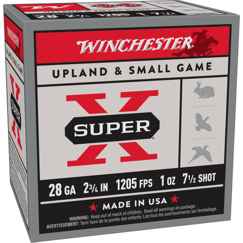 Winchester Super-X Game Shotshells 28 ga 2-3/4" 1 oz 1205 fps 7.5 25/ct