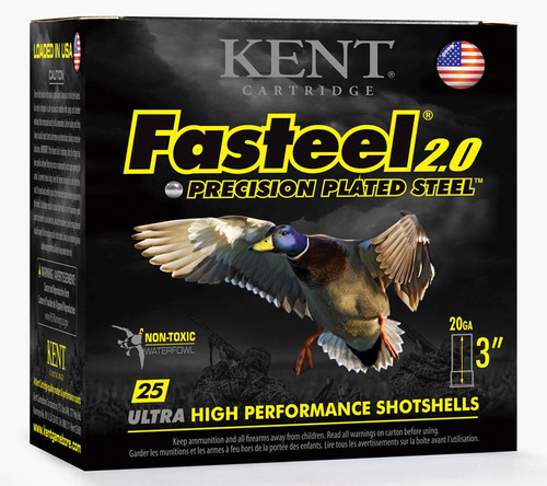 Kent Fasteel 2.0 Shotshells 20 ga 3" 7/8oz 1550 fps 3 25/ct