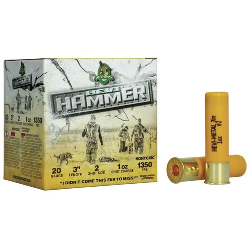 HEVI-Shot HEVI-Hammer Shotshells 20 ga 3" 1oz 1350 fps 2 25/ct HEVI-Shot HEVI-Hammer Shotshells 20 ga 3" 1oz 1350 fps 2 25/ct