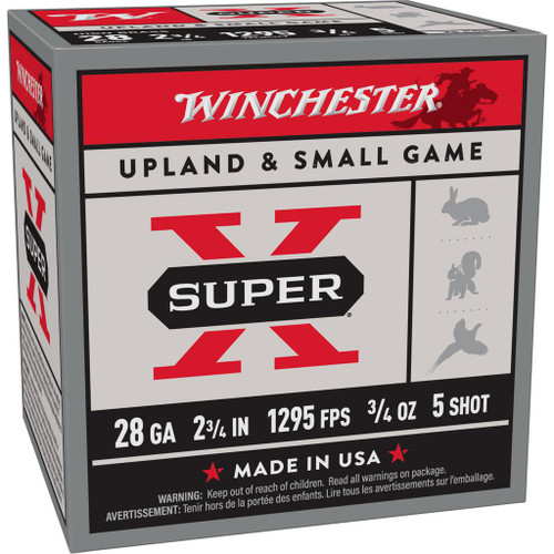 Winchester Super-X High Brass Game Shotshells 28 ga 2-3/4" 3/4oz 1295 fps 5 25/ct