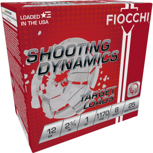 Fiocchi Exacta Light Shooting Dynamics Shotshells 12 ga 2-3/4 in 1oz 1170 fps 8 25/ct