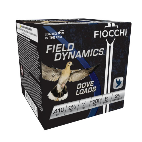 Fiocchi Lead Dove & Quail Shotshells .410ga 2-1/2 in 1/2oz 8 1200 fps 25/ct