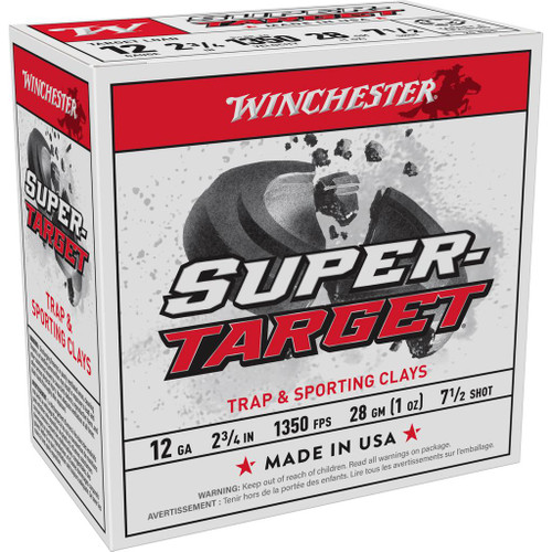 Winchester Super-Target Shotshells 12 ga 2-3/4" 1 oz 1350 fps 7.5 25/ct