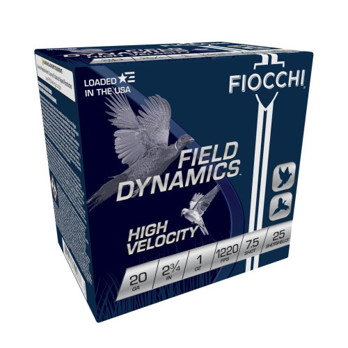 Fiocchi High Velocity Shotshells 20ga. 2-3/4" 1oz 7.5 25/ct