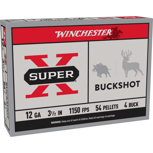 Winchester Super-X Buckshot Shotshells 12 ga 3-1/2" 1150 fps 4B 5/ct