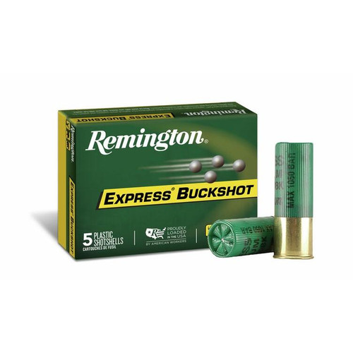 Remington Express Magnum Buckshot Shotgun Ammo 12 ga 3" 4 dr 41 plts 4B 1225 fps 5/ct