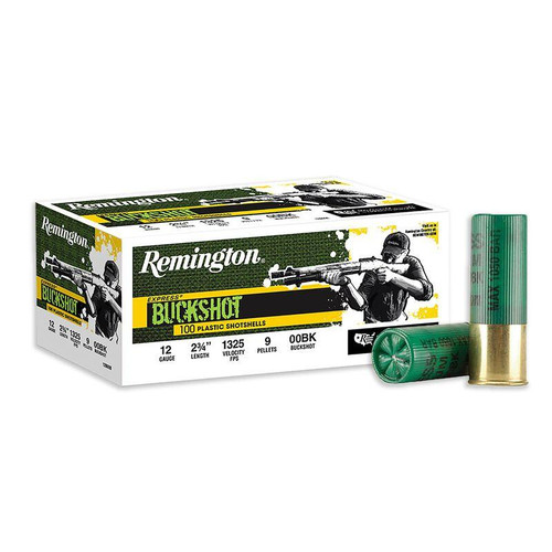Remington Express Buckshot Shotshells 12ga 2-3/4" 9 plts 00 1325 fps 100/ct