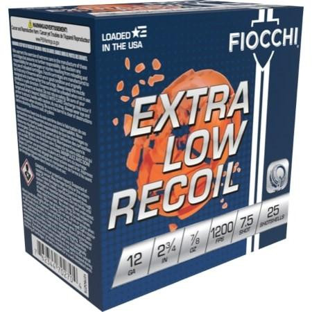 Fiocchi 12GA 2 3/4" 7/8oz 7.5 Low Recoil Trainer 25RD