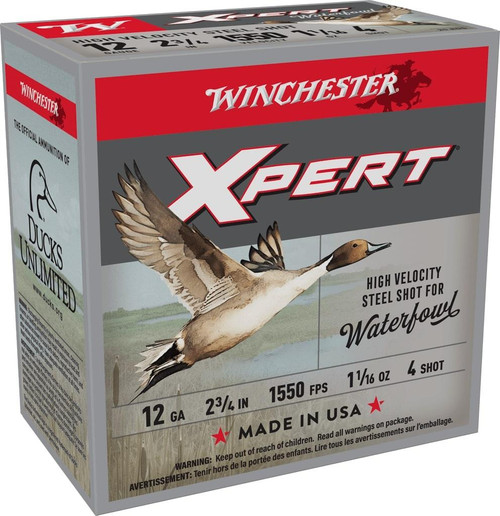 Winchester Xpert High Velocity Steel Shotshells 12 ga 2-3/4" 1-1/16 oz 1550 fps 4 25/ct