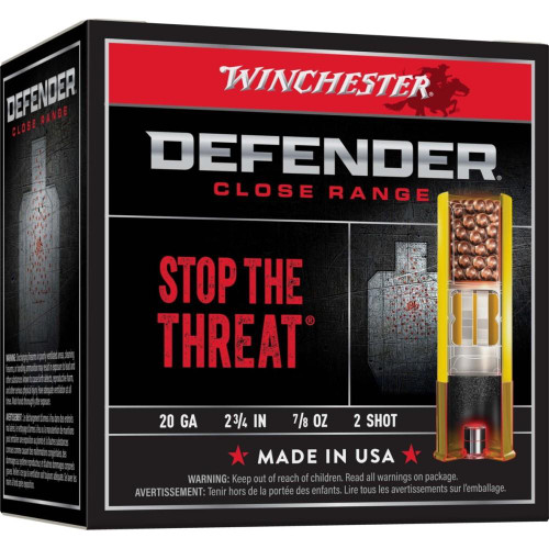 Winchester Defender Buckshot Shotshells 20 ga 2-3/4" 7/8 oz 1145 fps 2 25/ct Winchester Defender Buckshot Shotshells 20 ga 2-3/4" 7/8 oz 1145 fps 2 25/ct