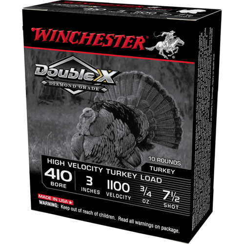 Winchester Double X Diamond Grade Turkey Shotshells .410 ga 3" 3/4 oz 1100 fps 7.5 10/ct